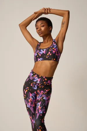 Σετ γυμναστικής με abstract floral print | Μωβ