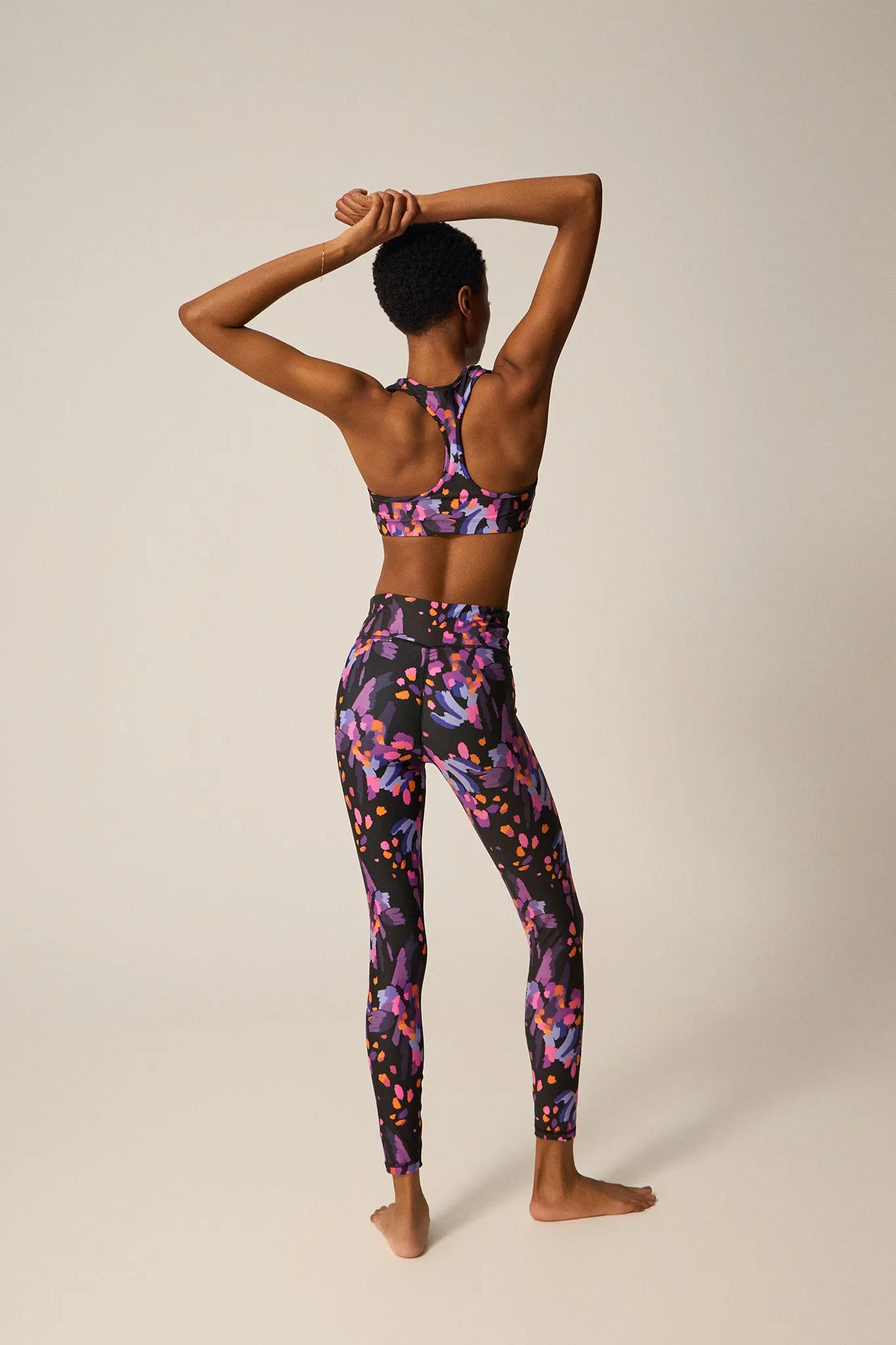 Σετ γυμναστικής με abstract floral print | Μωβ