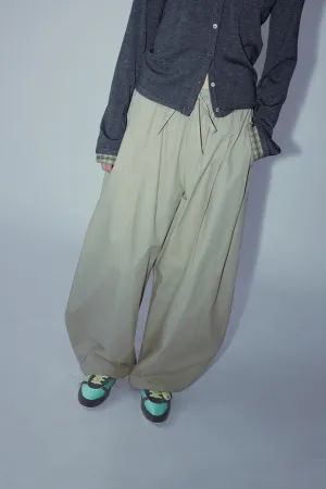 100% cotton balloon silhouette casual pants