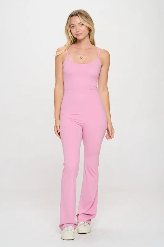 2 Piece Set Matching Flare jumpsuit Active Jacket