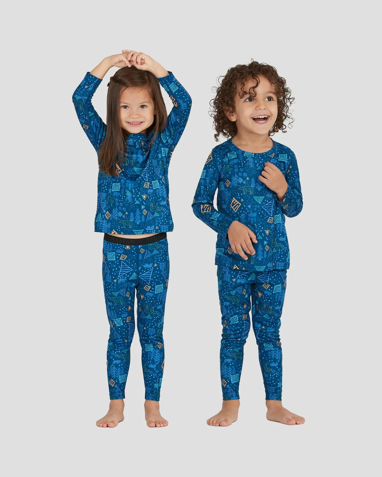 2.0 Toddlers' Free Ride Print Heritage Midweight Baselayer 2-Piece Set