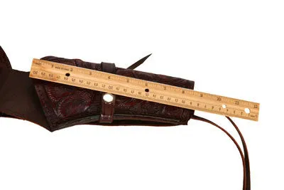 44/45 Caliber Brown Western/Cowboy Hollywood Style Hand Tooled Gun Holster and Belt