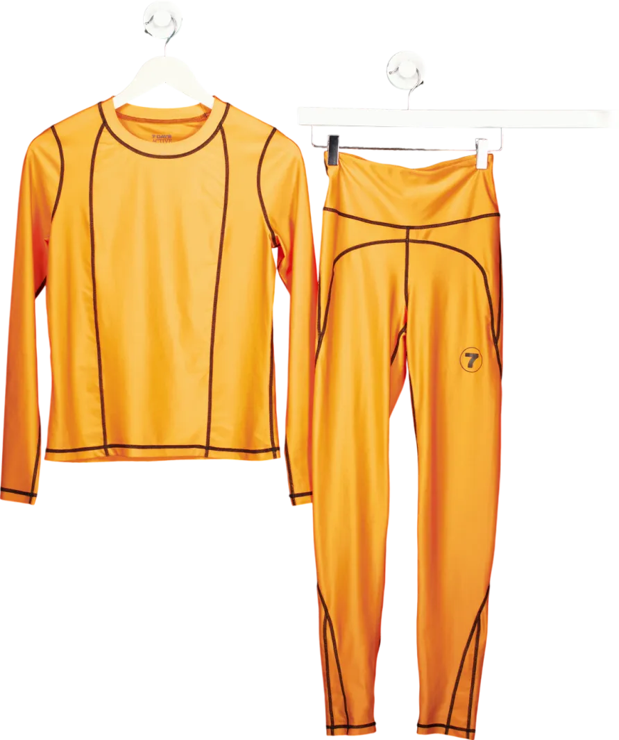 7 Days Active Orange Tech - Leggings / Top 2-piece setUK S