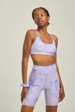 Aθλητικό biker κολάν lilac floral print | Λιλά