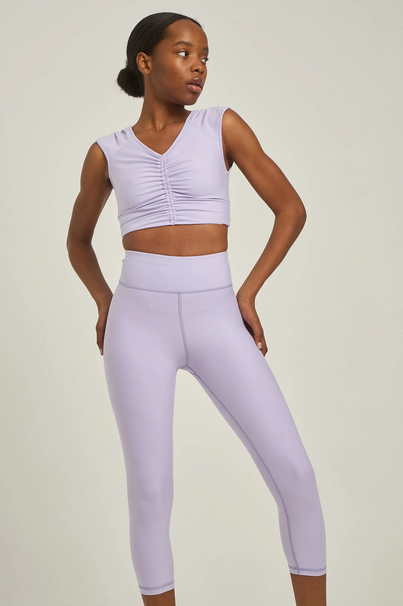 Aθλητικό crop κολάν SOFT TOUCH | Violet