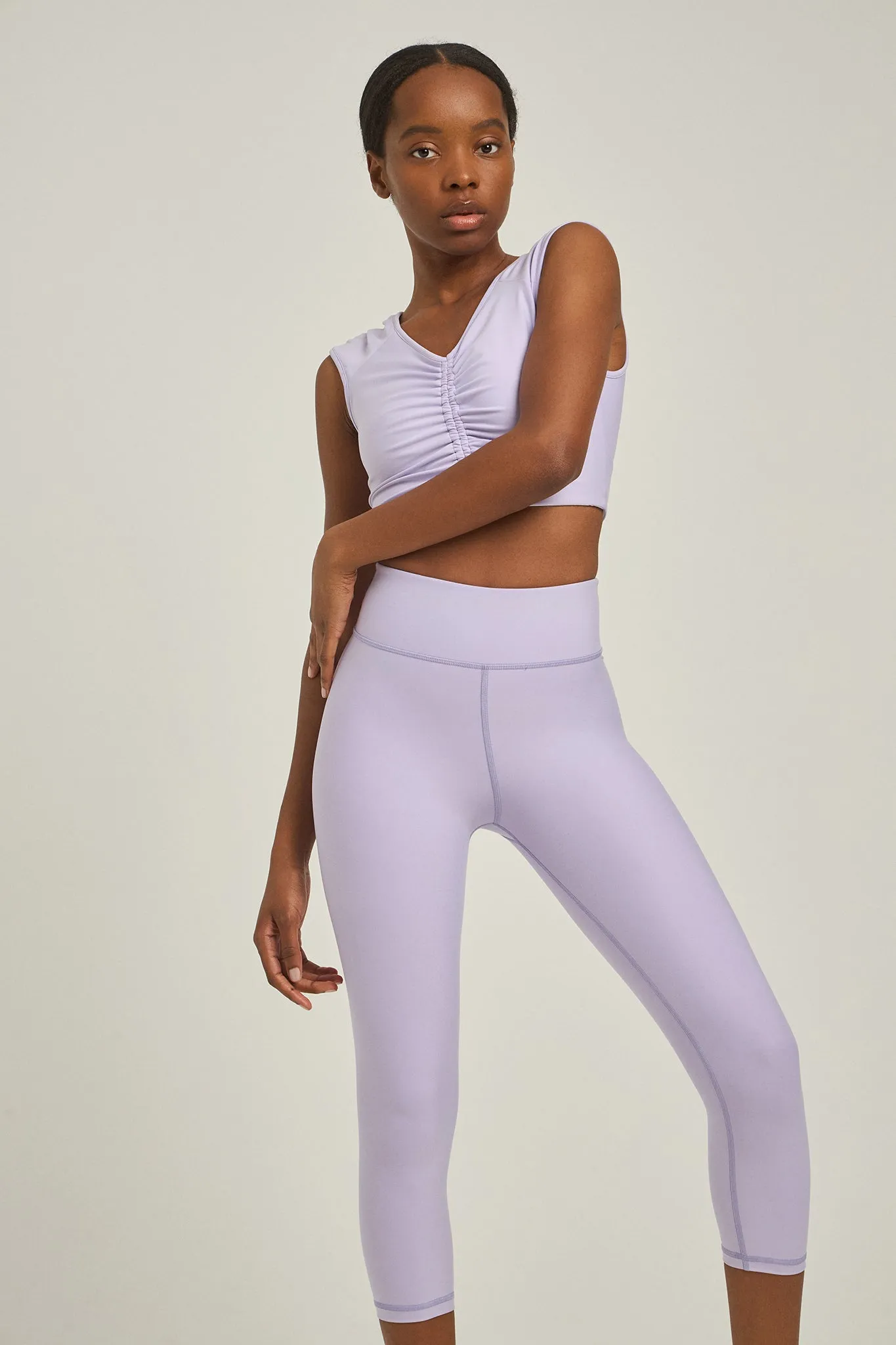 Aθλητικό crop κολάν SOFT TOUCH | Violet