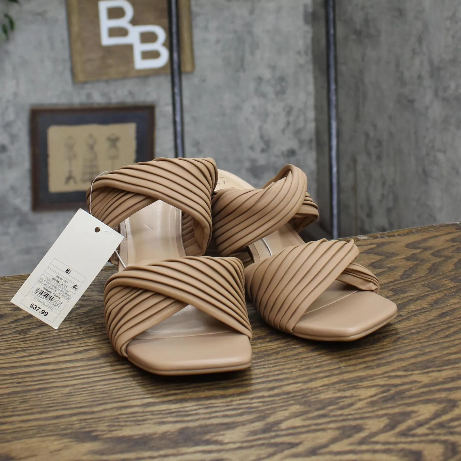 A New Day Womens Jessa Mule Heels 87931523 Brown 8.5M