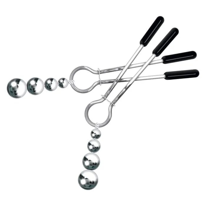 A&E Eve's Naughty Nipple Clips Silver Black