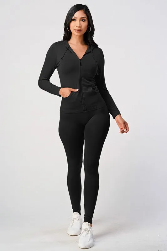 ACTIVEWEAR ZIP UP HOODIE AND LEGGING SET
