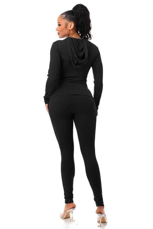 ACTIVEWEAR ZIP UP HOODIE AND LEGGING SET