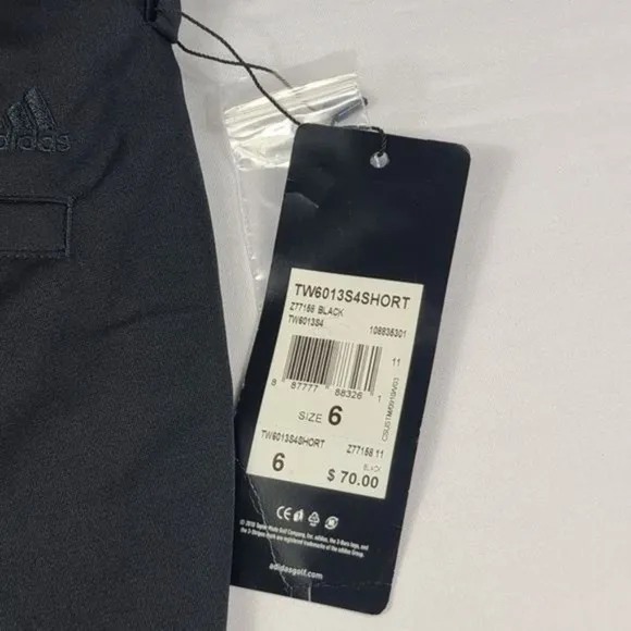 Adidas Climalite Womens Sz 6 Activewear Black Golf Bermuda Shorts NWT