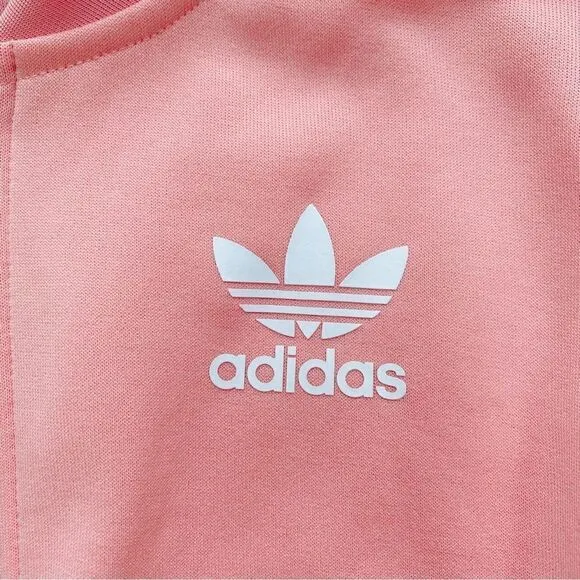 Adidas Originals Women’s Zip Up Track Jacket Light Peach Pink White 0