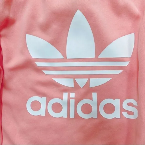 Adidas Originals Women’s Zip Up Track Jacket Light Peach Pink White 0