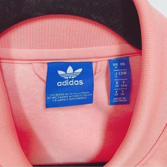 Adidas Originals Women’s Zip Up Track Jacket Light Peach Pink White 0