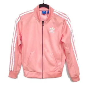 Adidas Originals Women’s Zip Up Track Jacket Light Peach Pink White 0