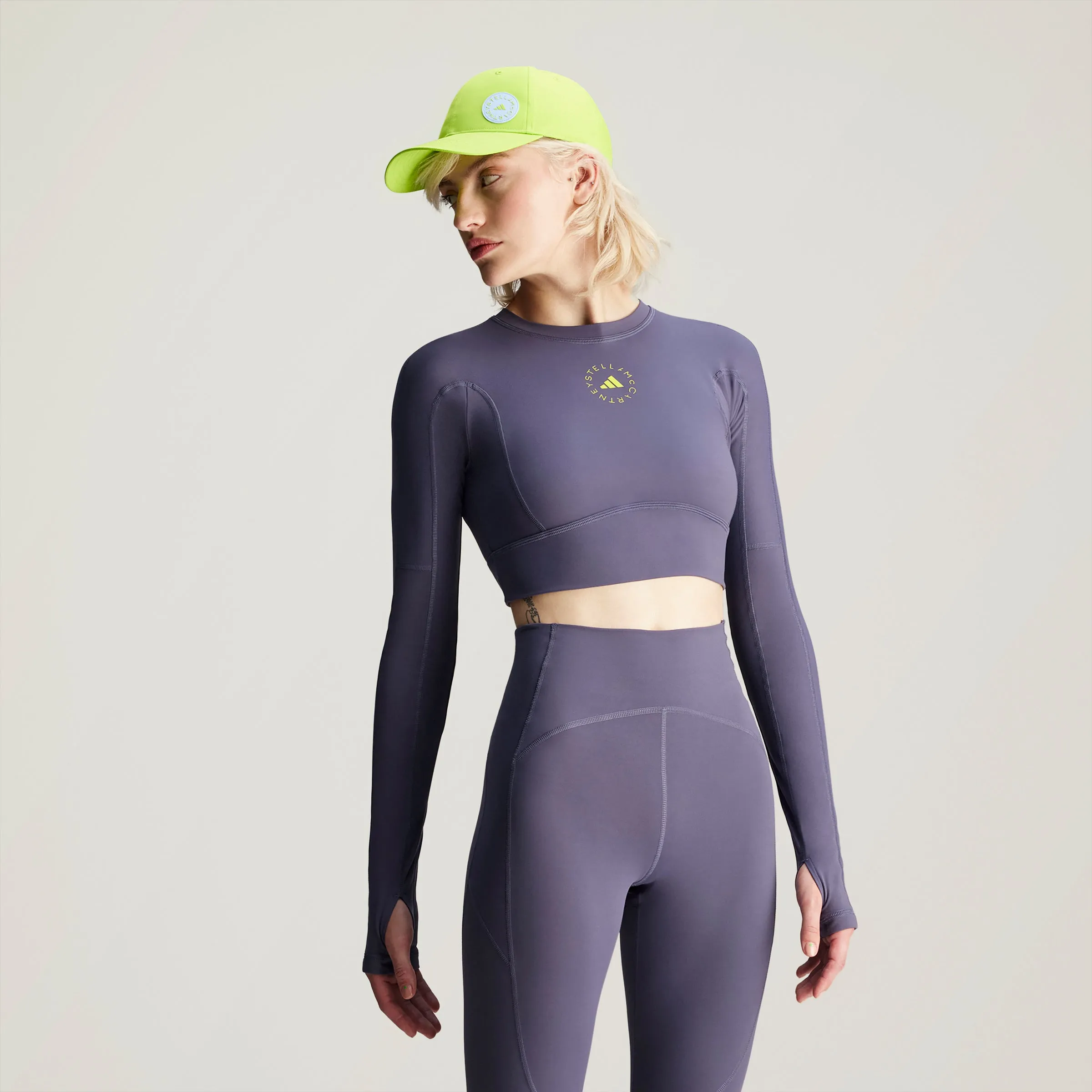 Adidas x Stella McCartney ASMC Cropped Long Sleeve Shirt in Trapur