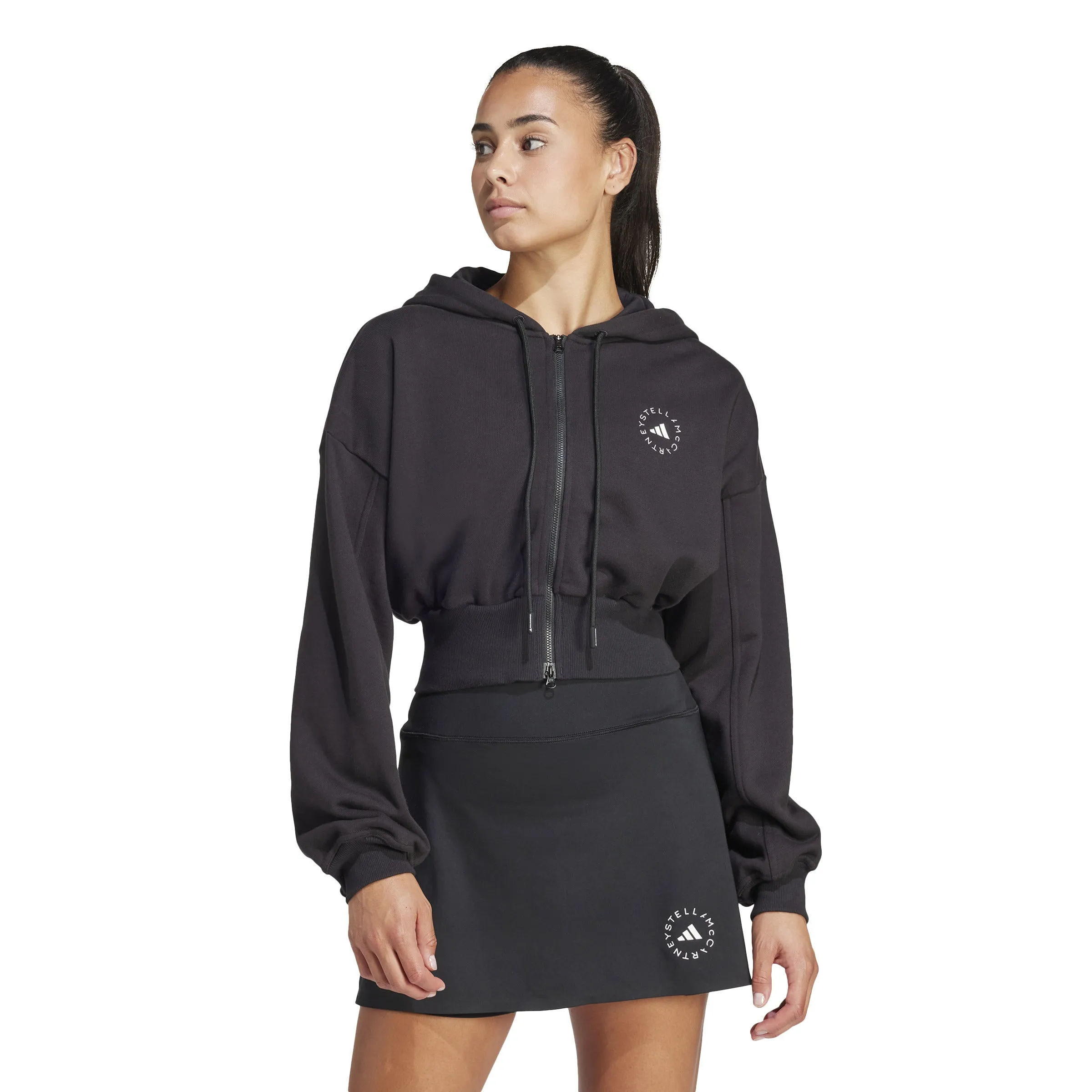Adidas x Stella McCartney Hooded Track Top in Black