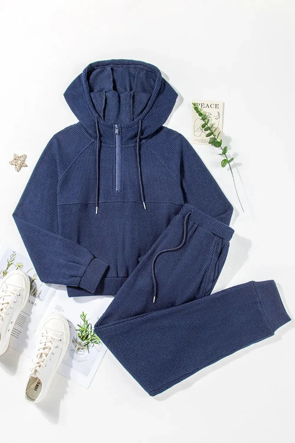 'Alina' Half Zip Hoodie and Joggers Activewear Set