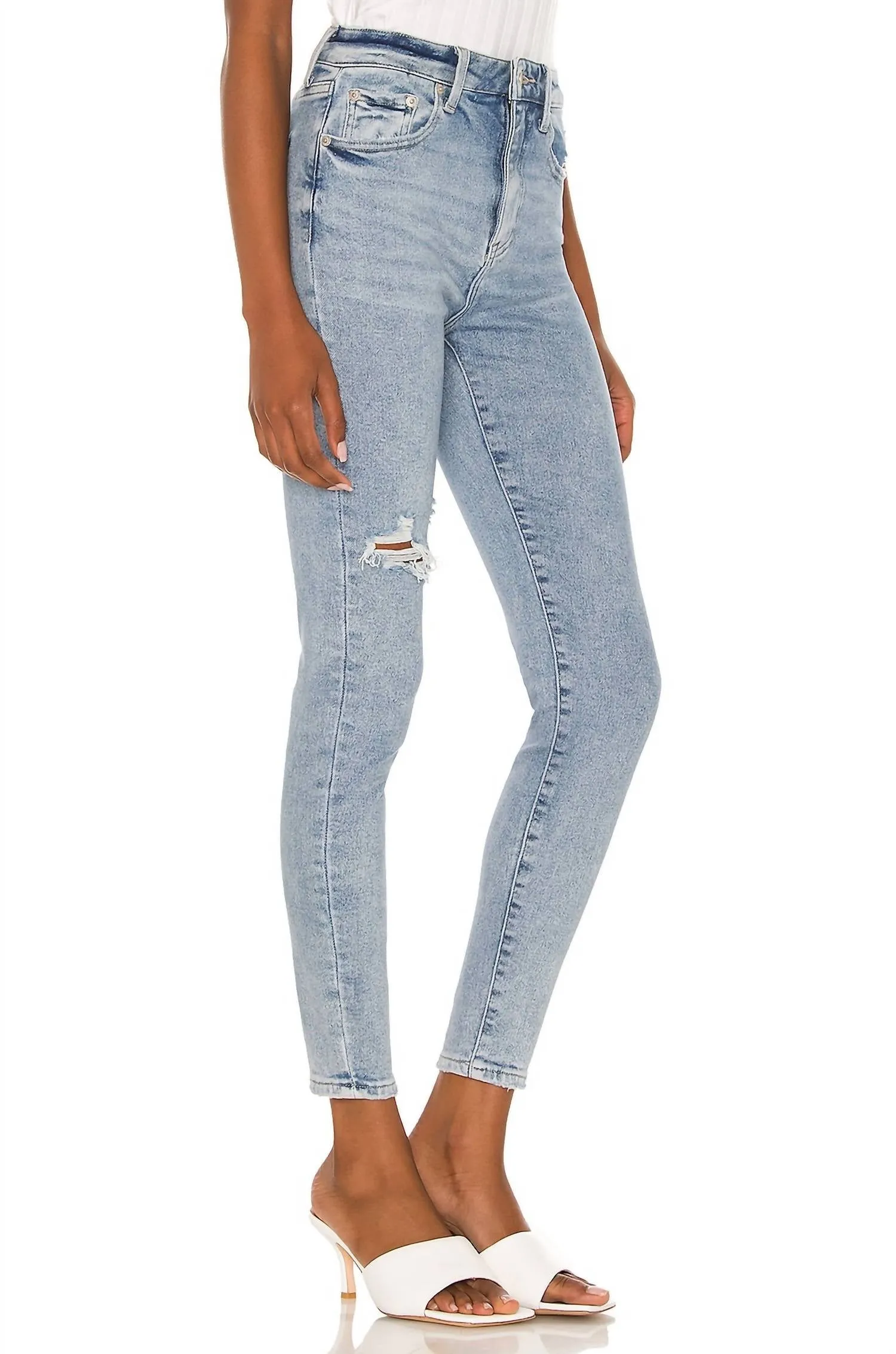 Aline Distressed Skinny Jeans In Kensington