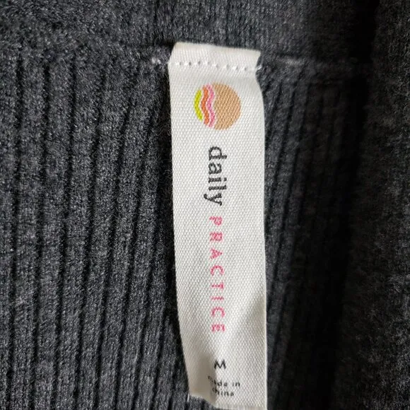 Anthropologie Daily Practice Duster Cardigan Longline Charcoal Gray Knit size M