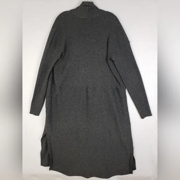Anthropologie Daily Practice Duster Cardigan Longline Charcoal Gray Knit size M