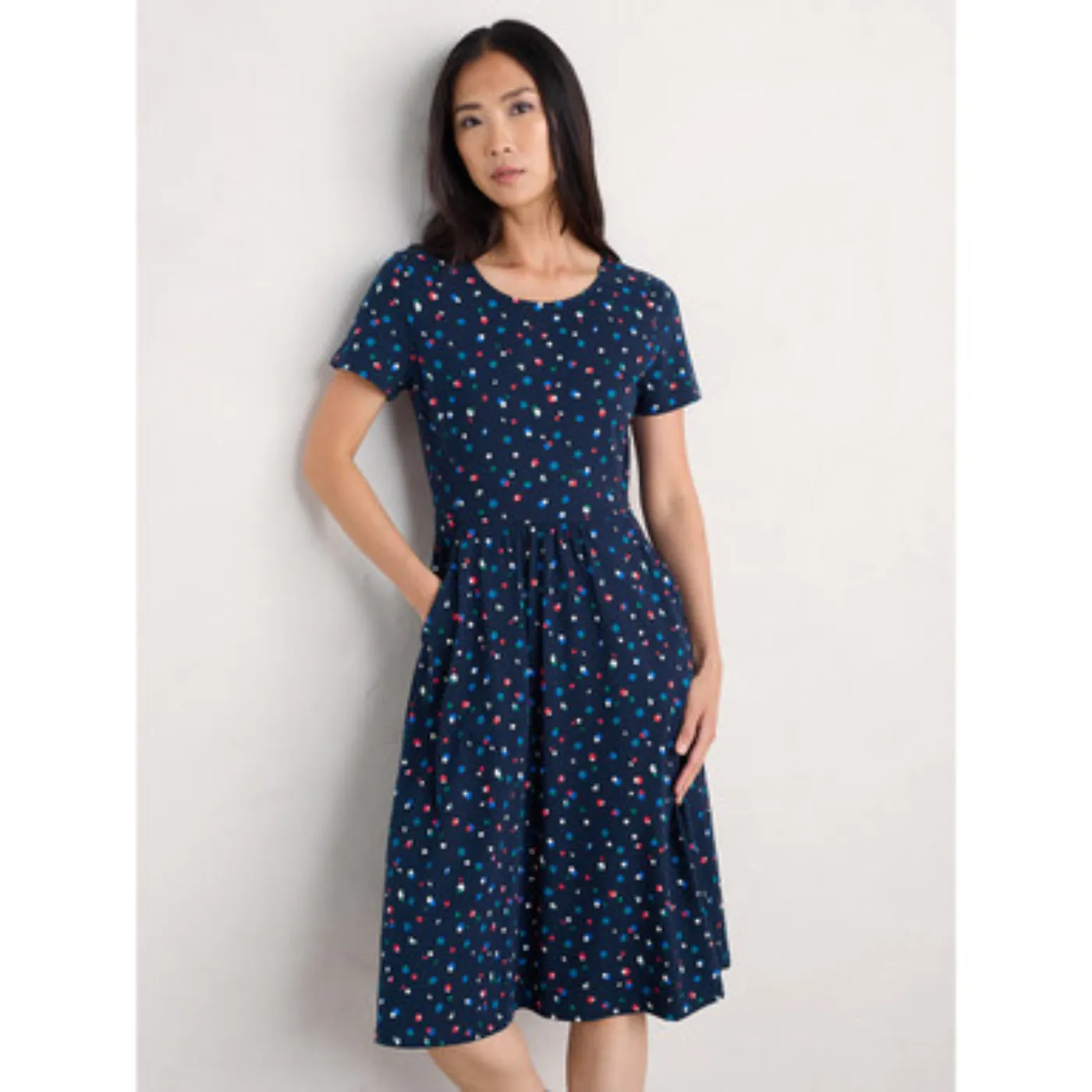 April Dress Abstract Spot Mix
