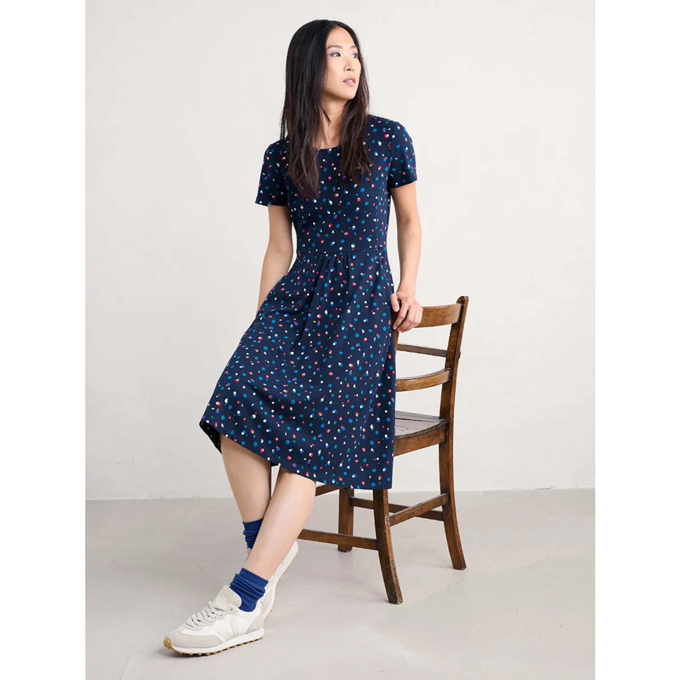 April Dress Abstract Spot Mix