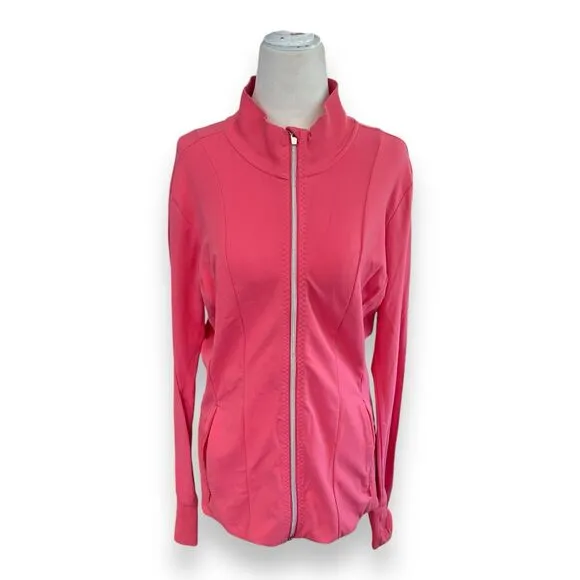 Athleta Shanti Jacket Powervita Coral Petal Size Large