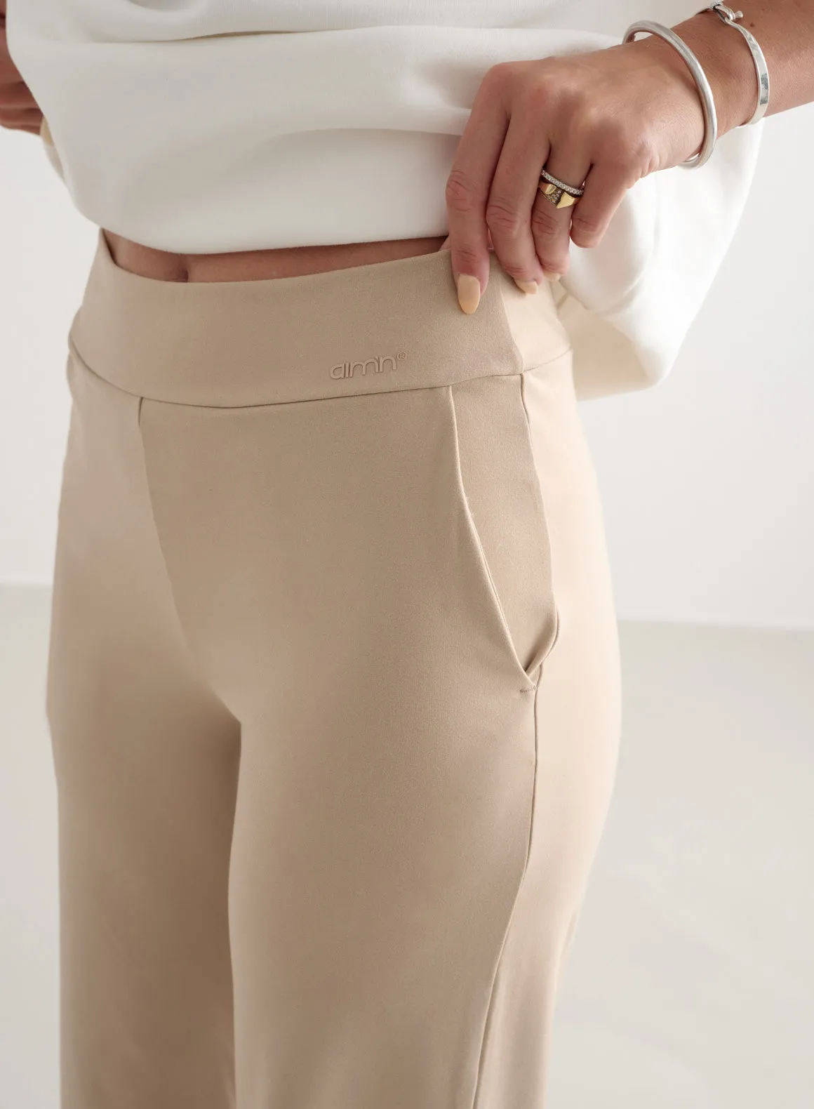 Beige Sense Wide Pants