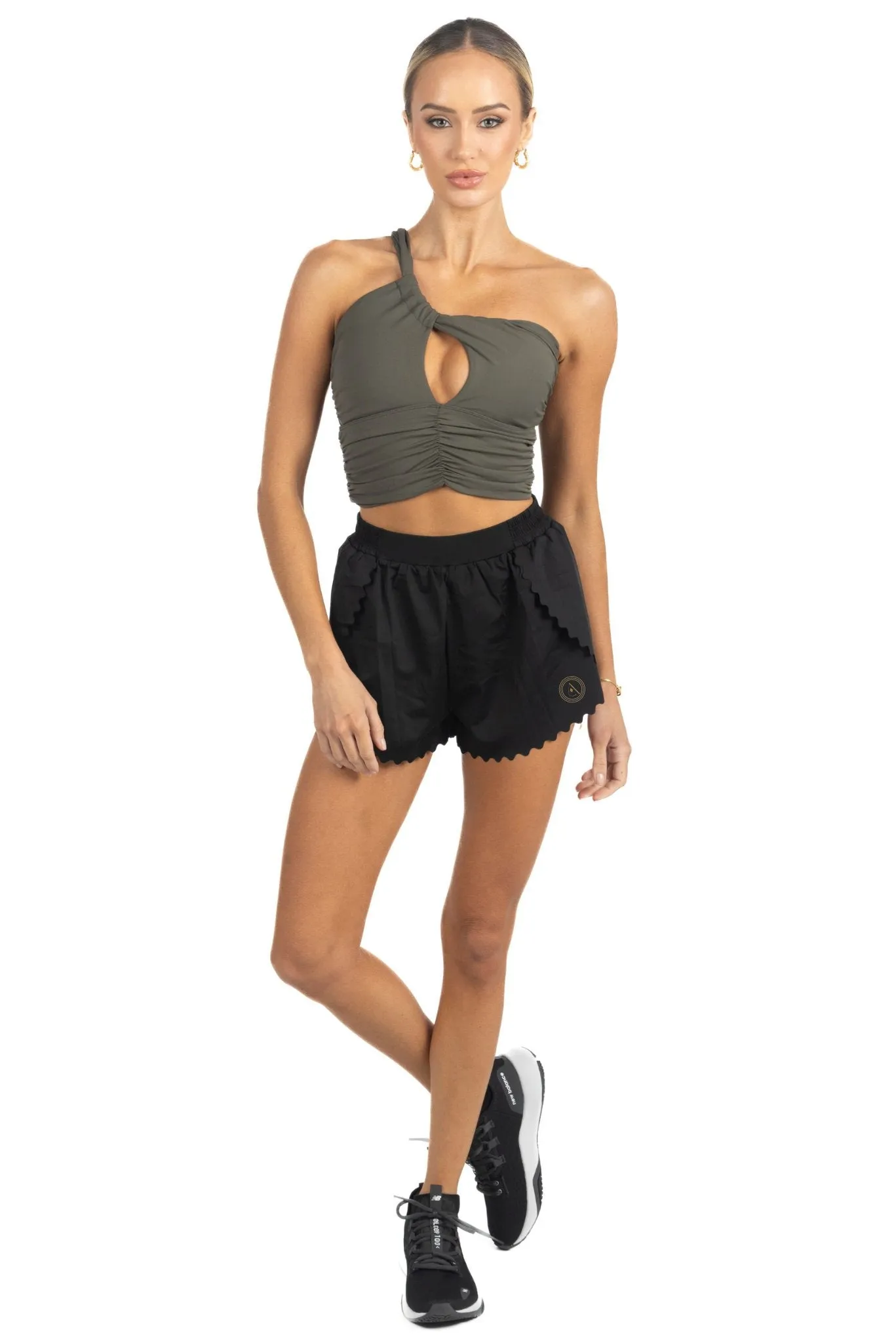 Belle Drapped Activewear Sportsbra in Dark Green