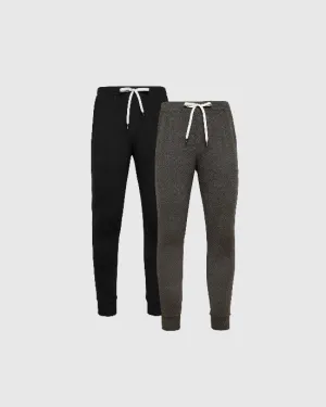Black & Charcoal Heather Gray Active Training Joggers 2-Pack