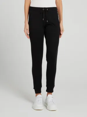 Black Logo Tape Fleece Pants