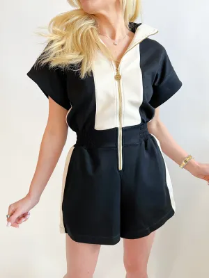 Black Sand Poppy Romper