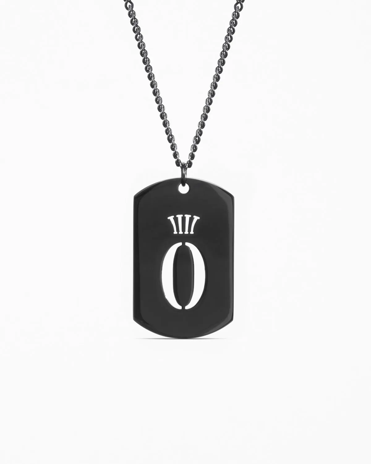 Black Stainless Dog Tag Necklace & Pendant