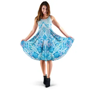 Blue Mandala Midi Dress