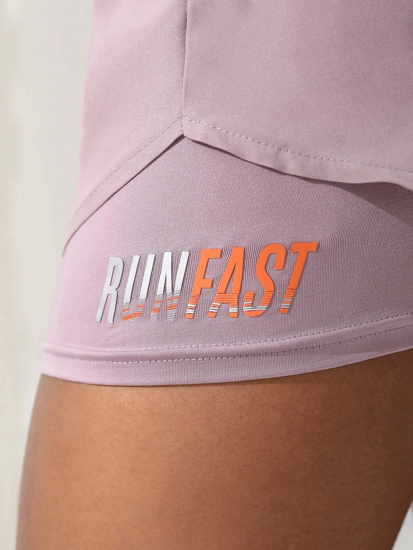 Breathable 2-In-1 Letter Graphic Shorts