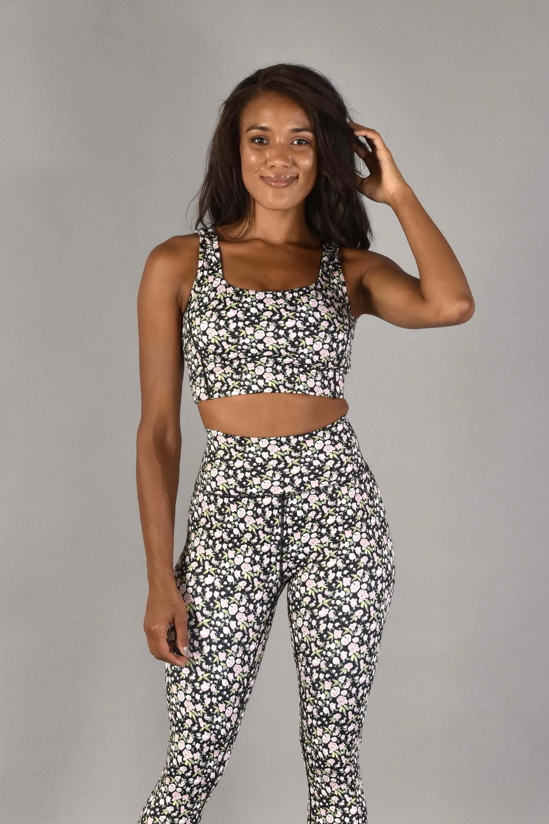 Brigitte Recycled Luxe Longline Bra in Sugar Pink Floral