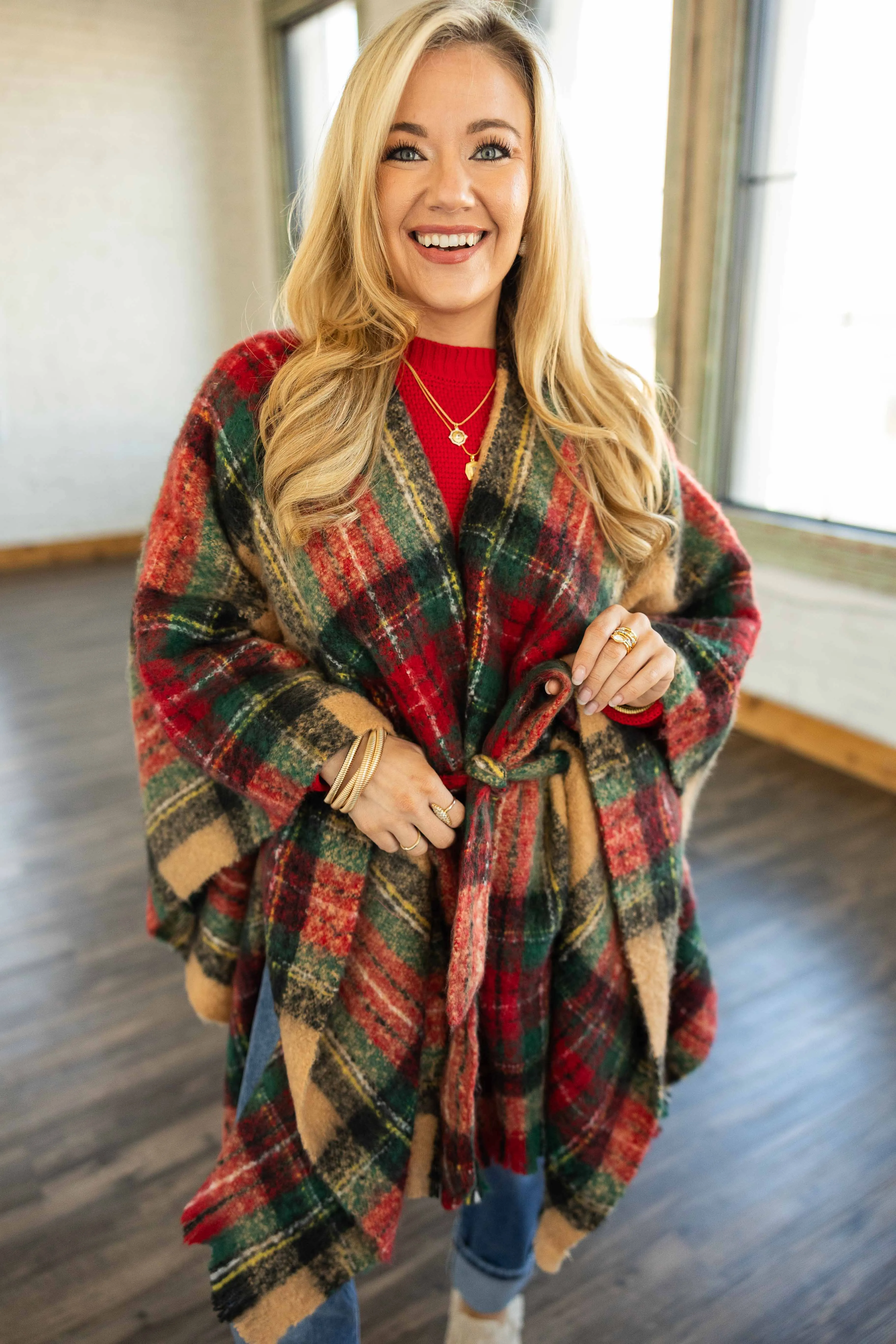 BRINLEY BELTED PONCHO