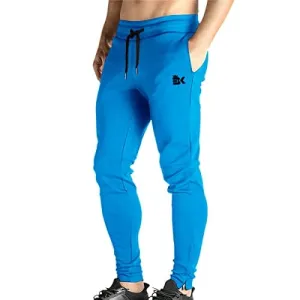 BROKIG Mens Zip Joggers Pants - Casual Gym Workout Track Pants Comfortable Slim Fit Tapered Sweatpants with Pockets (Electric Blue)
