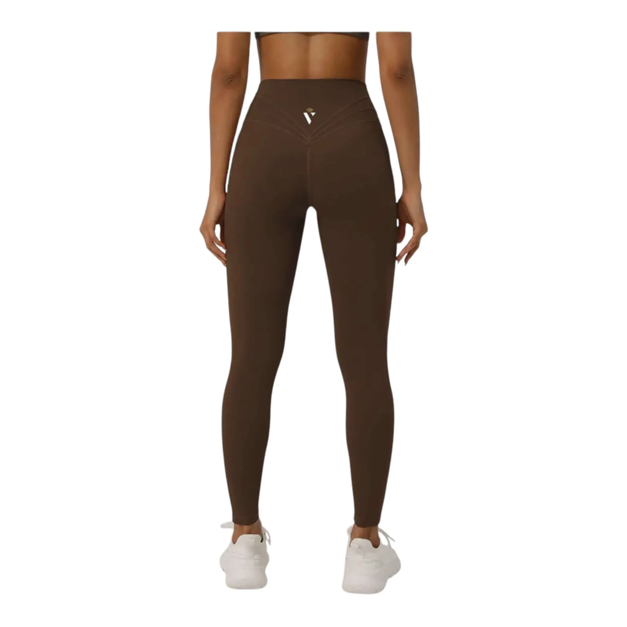 Brown V Cross Waist Leggings