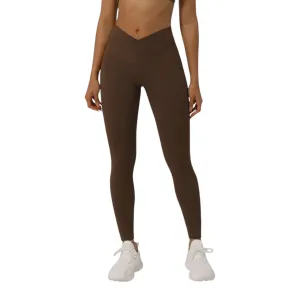 Brown V Cross Waist Leggings