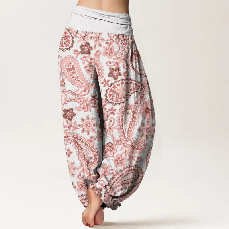 Buddha Stones Casual Paisley Pattern Women's Elastic Waist Harem Pants