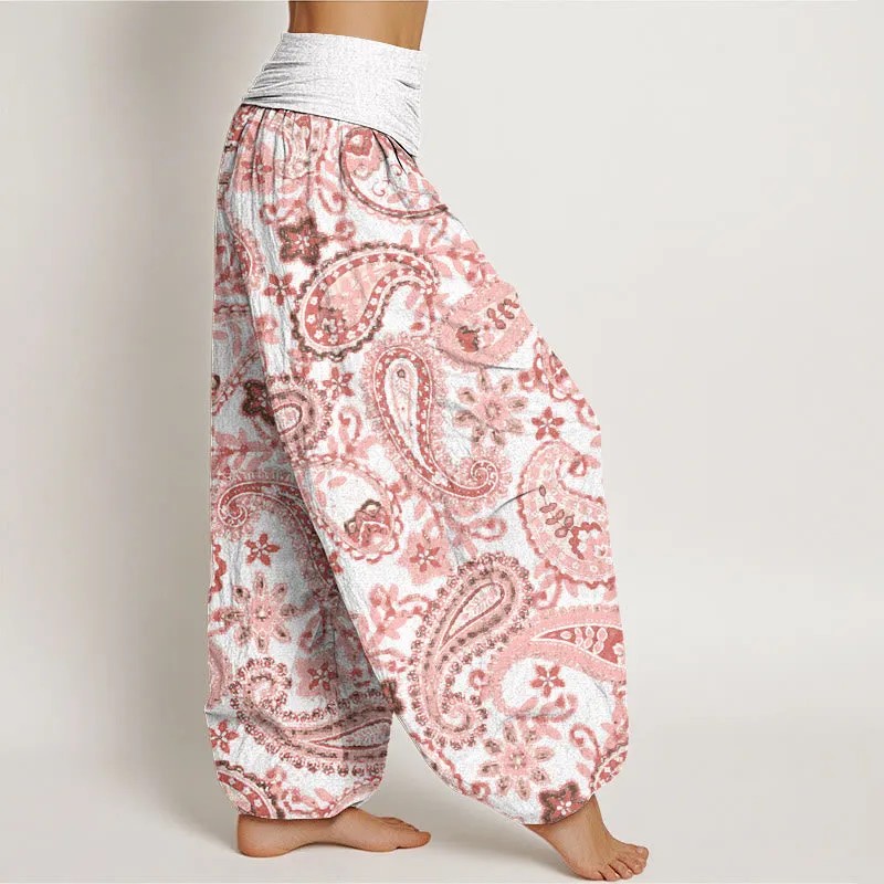 Buddha Stones Casual Paisley Pattern Women's Elastic Waist Harem Pants
