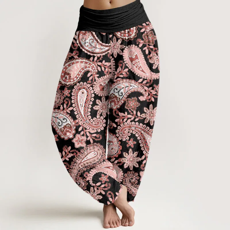 Buddha Stones Casual Paisley Pattern Women's Elastic Waist Harem Pants