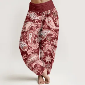 Buddha Stones Casual Paisley Pattern Women's Elastic Waist Harem Pants