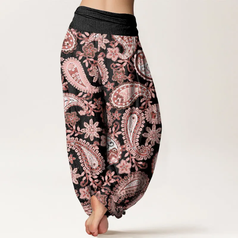 Buddha Stones Casual Paisley Pattern Women's Elastic Waist Harem Pants