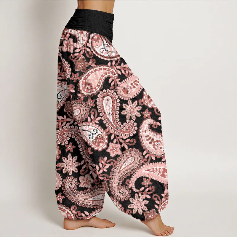 Buddha Stones Casual Paisley Pattern Women's Elastic Waist Harem Pants