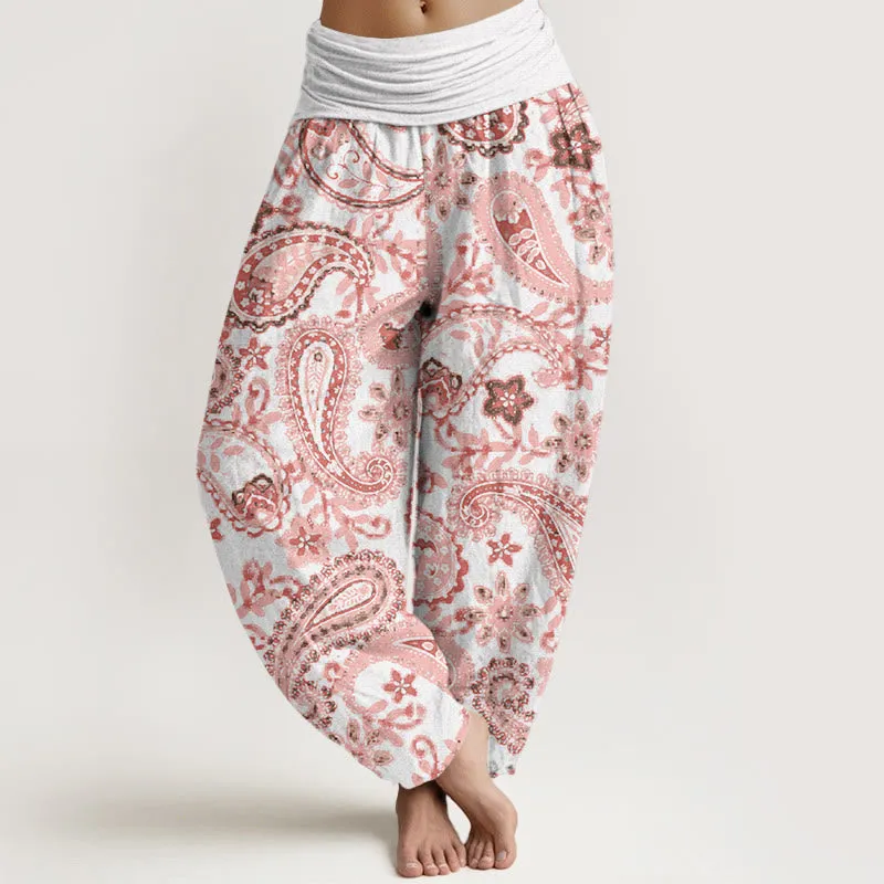 Buddha Stones Casual Paisley Pattern Women's Elastic Waist Harem Pants