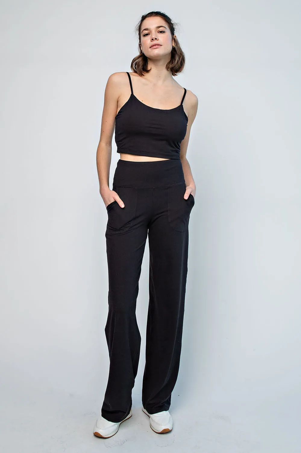 Buttery Soft Full Length Straight Yoga Pants- Black