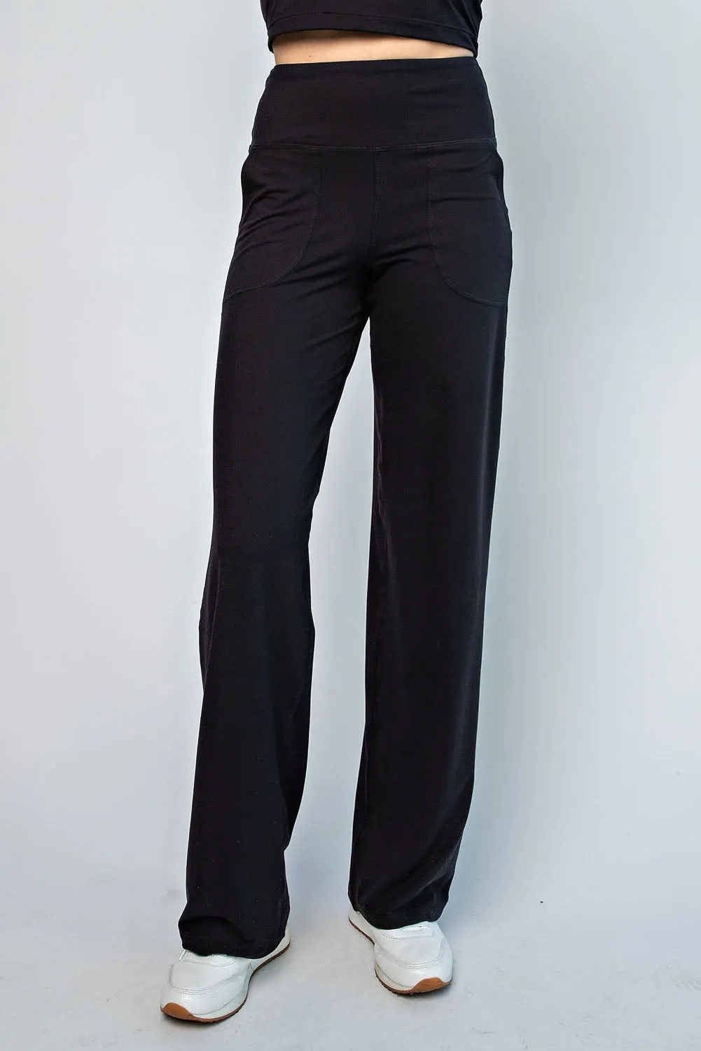 Buttery Soft Full Length Straight Yoga Pants- Black